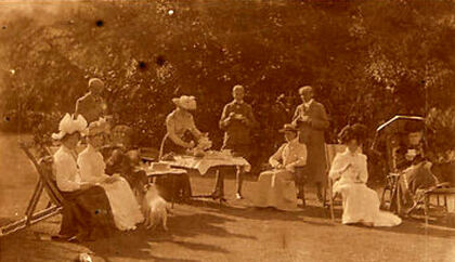 A picnic on the lawn at Spean Lodge, c.1890s