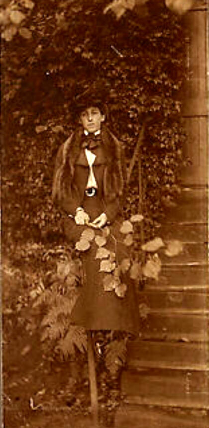 A woman on the garden steps at Spean Lodge, c.1890s